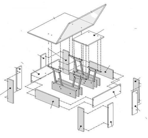 Схема сборки стола трансформера
